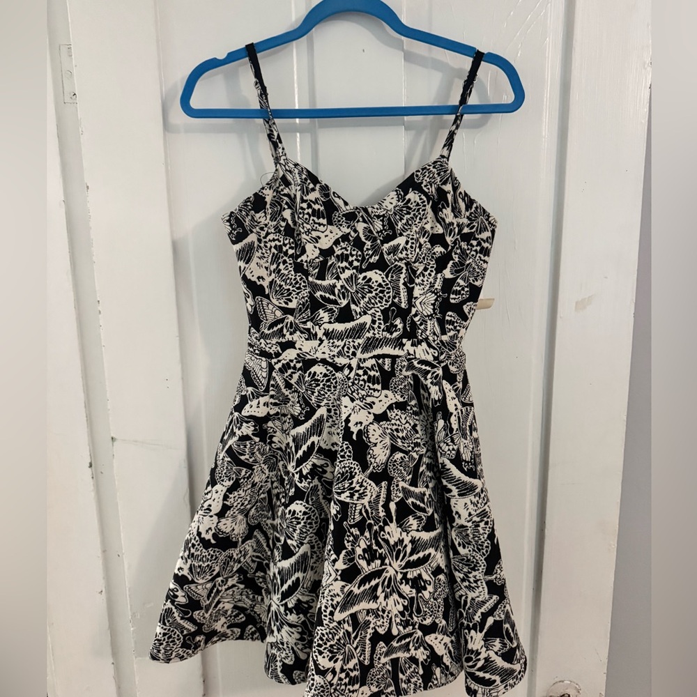 NWT Sam Edelman corset Black and White butterfly Dress size 6